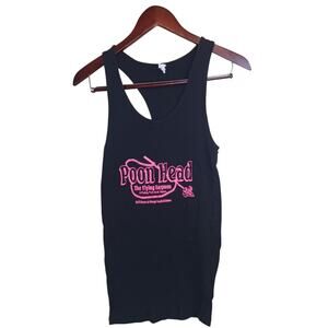 Poon Head: The Flying Harpoon PoBoy Pub Black Tank Top Size XLarge